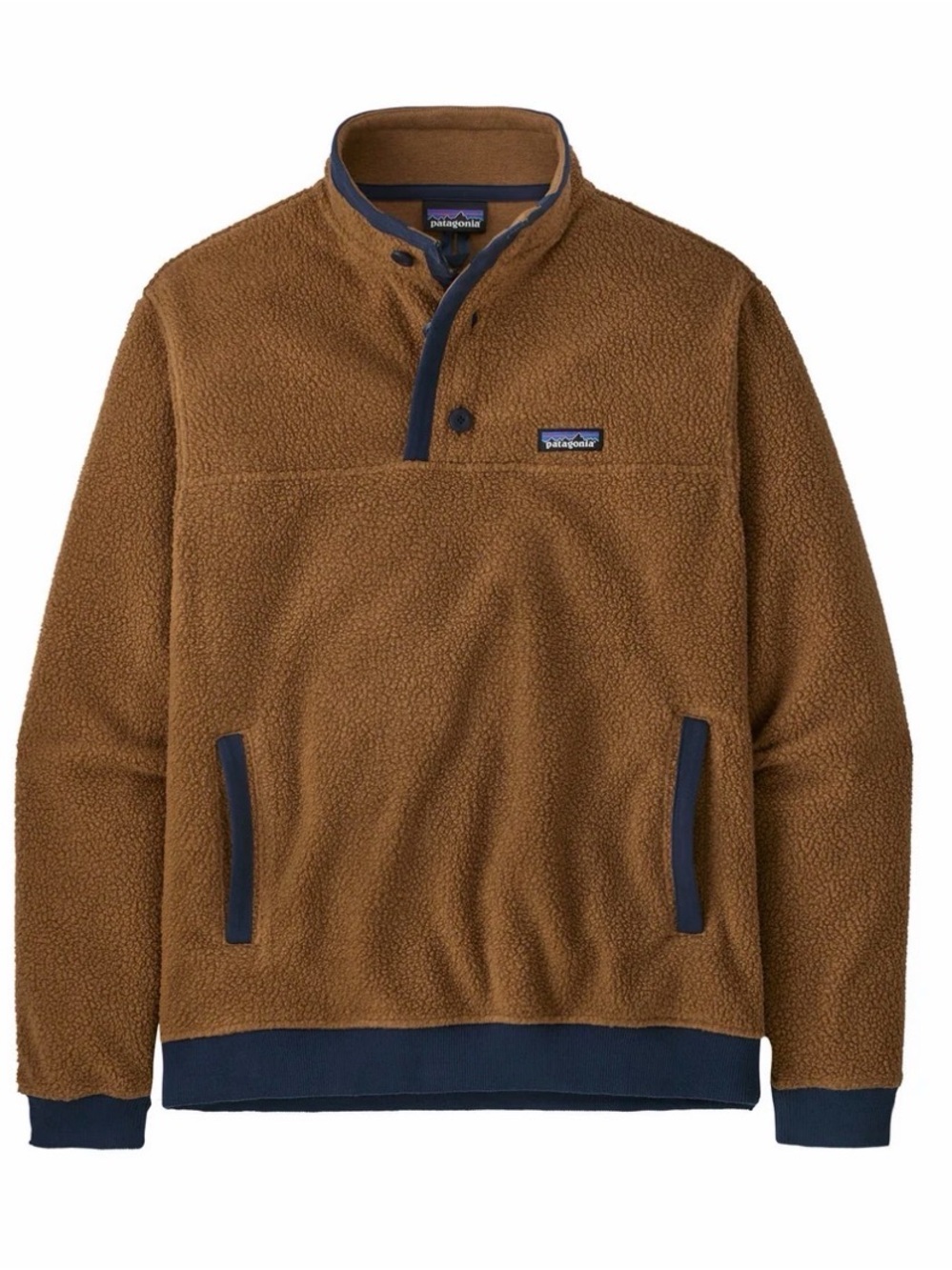 Patagonia Men’s Caramel Brown Fleece Snap-Neck Pullover